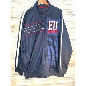 Ecko Unltd. Mens 2X-Large Track Jacket Navy Blue 100% Polyester Full-Zip Closure